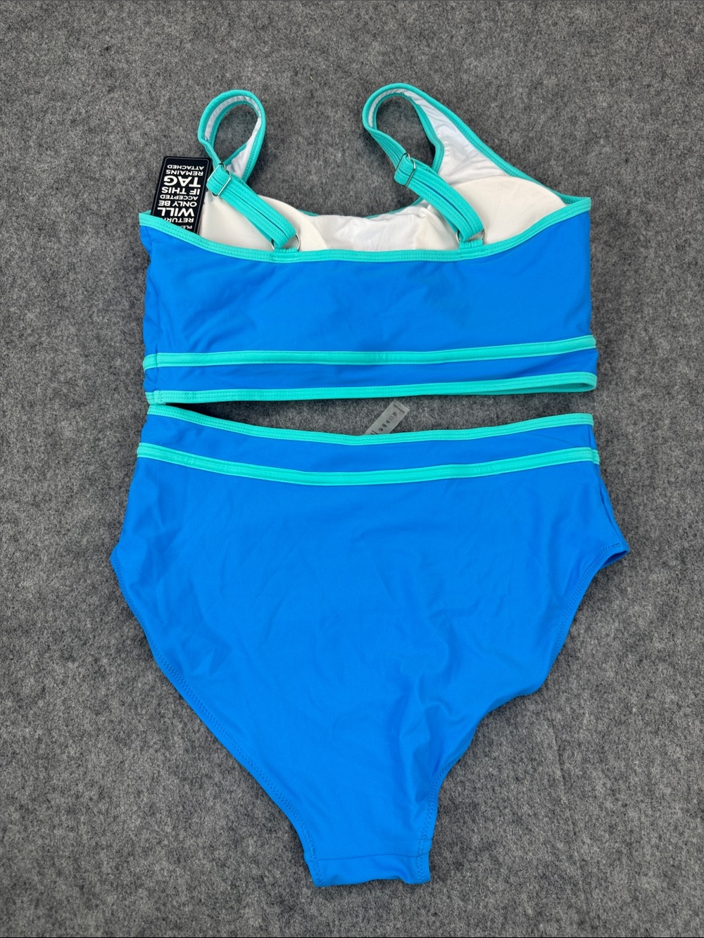 Blooming jelly High Waisted Sporty Two Piece Swimsuit Color Block High Cut - Picture 2 of 7